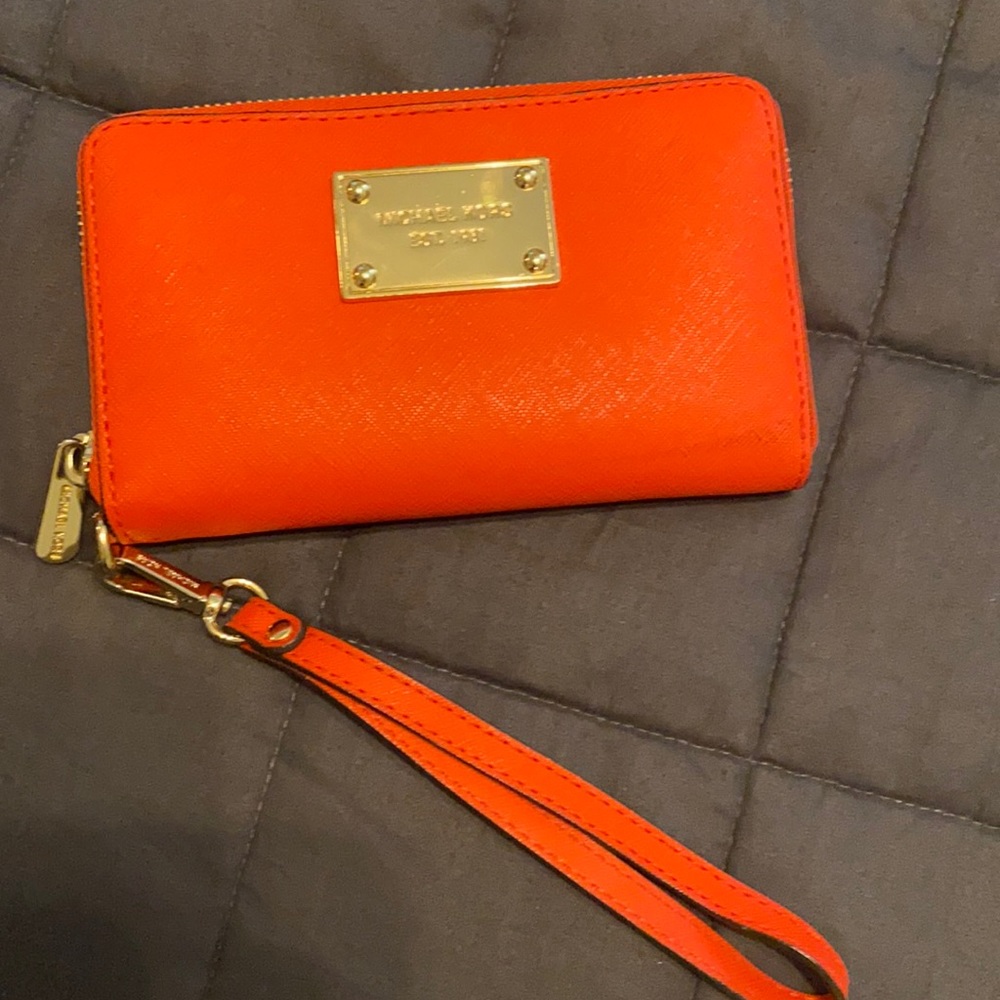 Michael Kors red wallet wristlet